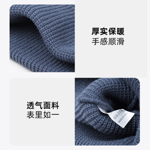 克莱因蓝帽子针织帽毛线帽男女冬季ins蓝色显白冷帽潮牌显脸小 - 图2