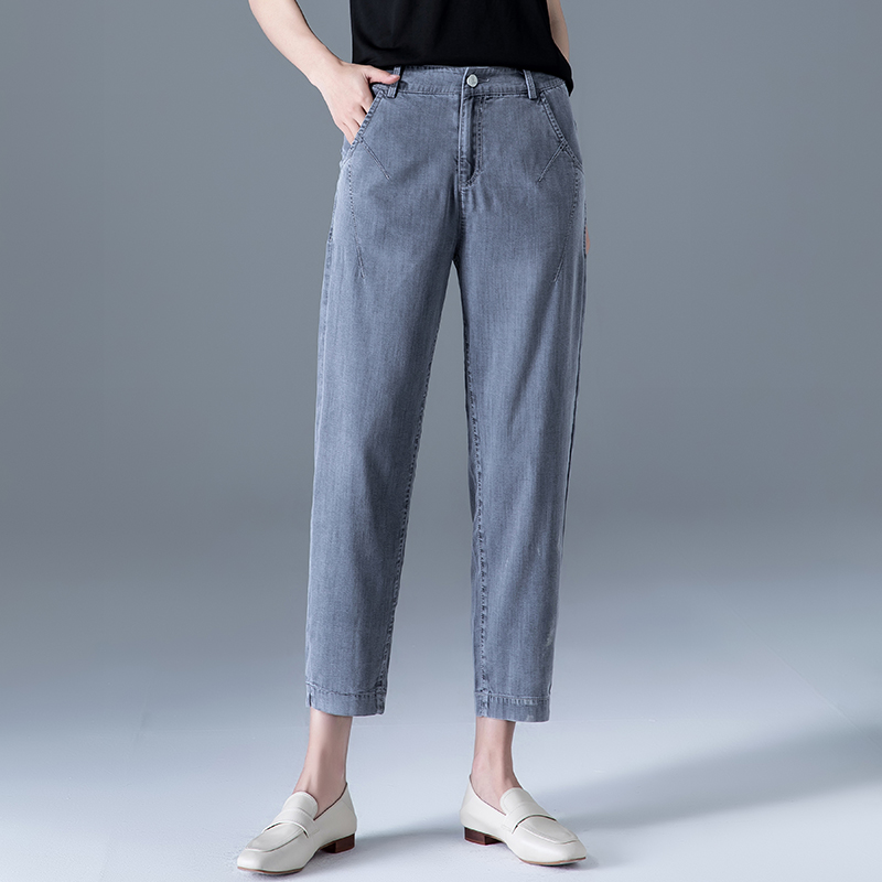 天丝夏薄款2023年新款八分牛仔裤 凌丹娜牛仔裤