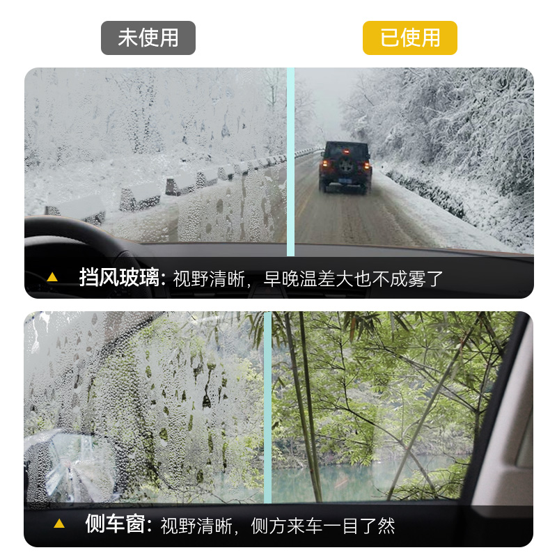汽车用玻璃防雾湿巾车内起雾车窗后视镜防雨除雾剂神器去污用品￥-图0