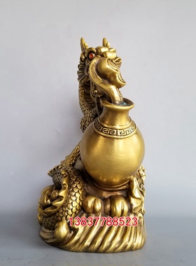 家居铜葫芦如意龙福龙生肖龙工艺家用吉祥物礼品摆件定做