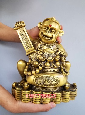 铜生肖猴聚宝盆猴开业礼品