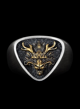 七尚复古【十二生肖】 泰银3d立体生肖戒指男士本命年原创设计