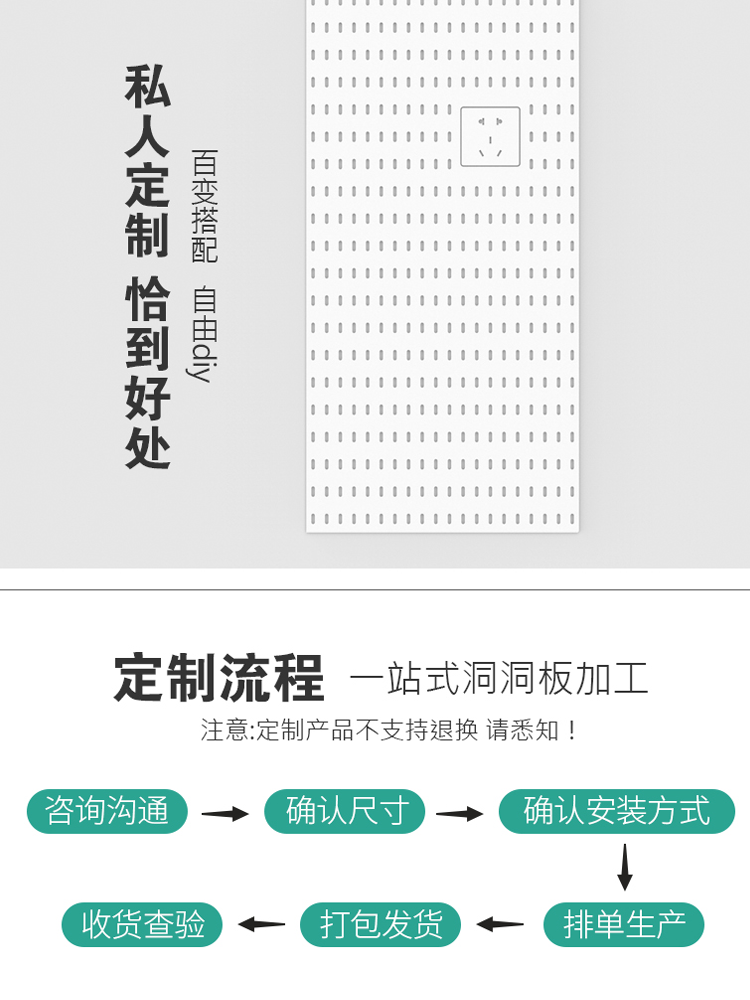 私人定制洞洞板置物架墙上货架展示架书桌收纳入户玄关挂板墙书架-图0