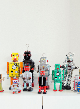 复古铁皮机器人模型工业风摆件