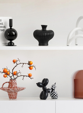 中古侘寂风仿古花瓶法式装饰摆件