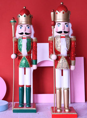 胡桃夹子士兵卡通圣诞节新年装饰轻奢商场店铺门口网红大摆件落地