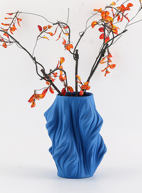 现代简约克莱因蓝花瓶摆件软装饰