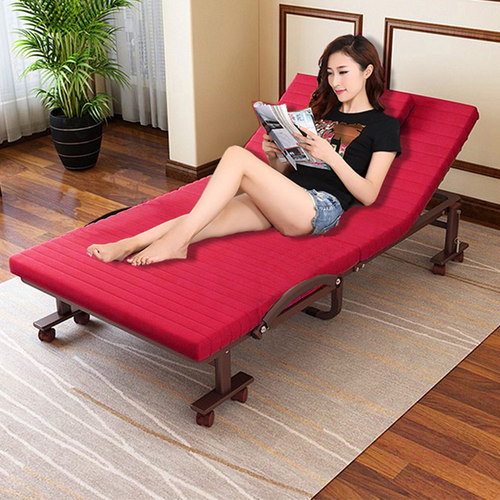 欧莱特曼双H脚单人双人折叠床 办公室午休午睡陪护酒店保姆休息床 - 图2