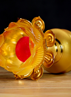 烛台仿琉璃莲花酥油灯底座长明灯