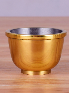 供奉拜神纯铜关公茶杯佛具