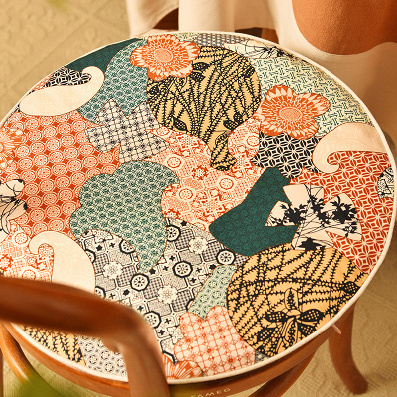 阳春小镇椅垫坐垫家用四季通用红木中式实木加厚餐椅防滑圆形座垫 - 图1