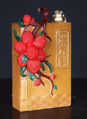 一本万利彩铜荔枝生命摆件