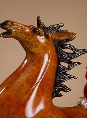 马上封侯办公室摆件猴子铜彩装饰工艺品生肖风水吉祥物寓意好运气