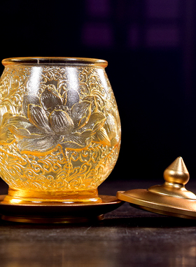 供杯圣水杯净水杯古法琉璃供佛
