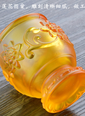 仿琉璃供奉财神拜神家用酒杯
