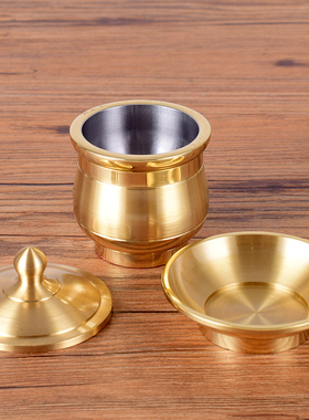 黄铜加内胆圣水杯供奉佛前观音