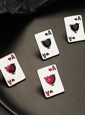 潮人创意钛钢扑克牌卫衣项链男