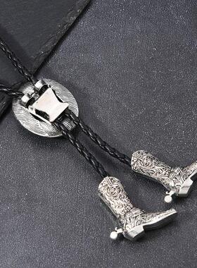 欧美复古合金牛仔帽鞋子吊坠项链