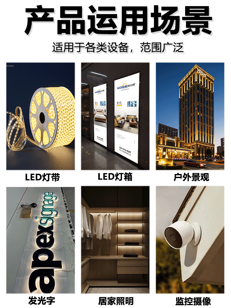 220V转12V24V直流LED超薄防水电源10W20W36W400W500W户外变压器 - 图0