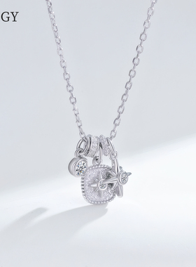 爆款八芒星项链女款足银s925气质