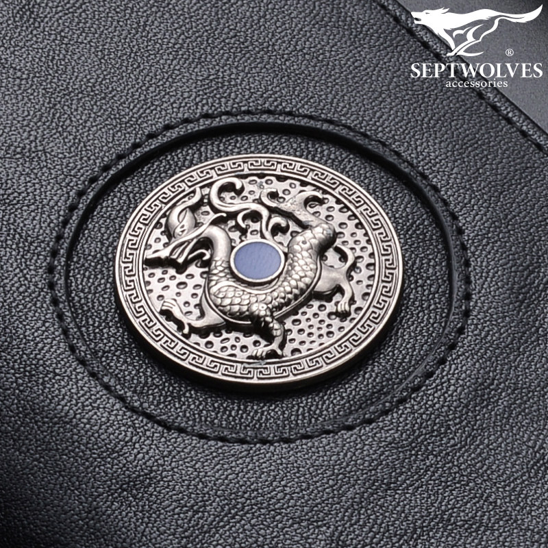 七匹狼短款真皮正品2019新款钱包 septwolves赤古钱包