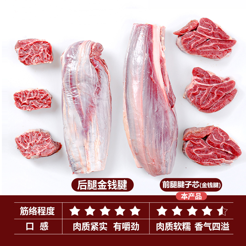 肉管家原切精修前腿金钱腱芯牛腱子生鲜1200g牛肉冷冻生牛腱子肉 - 图1