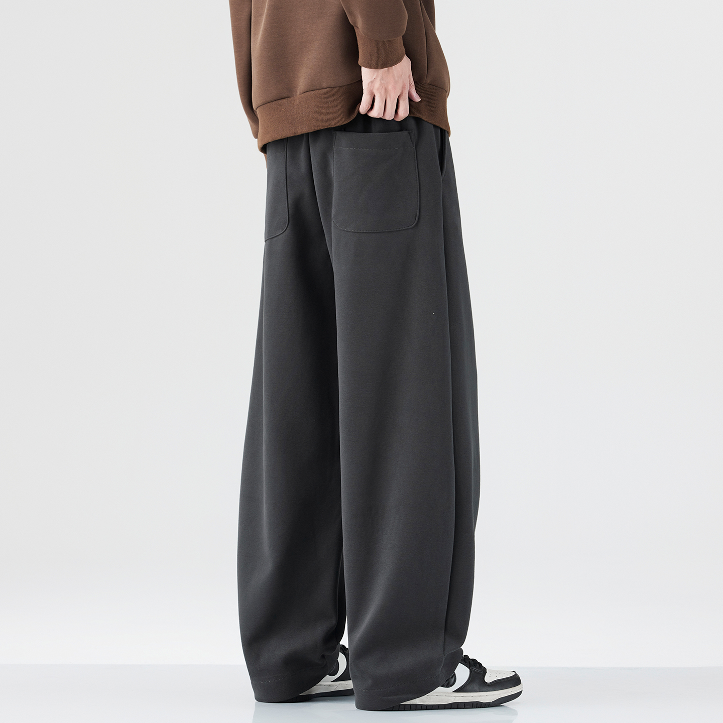 【高支数】秋季新款针织运动长裤男休闲百搭抽绳卫裤直筒裤子潮 - 图2