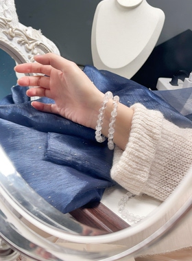 【碎冰冰】福利款天然白水晶手串百搭首饰礼物不退换