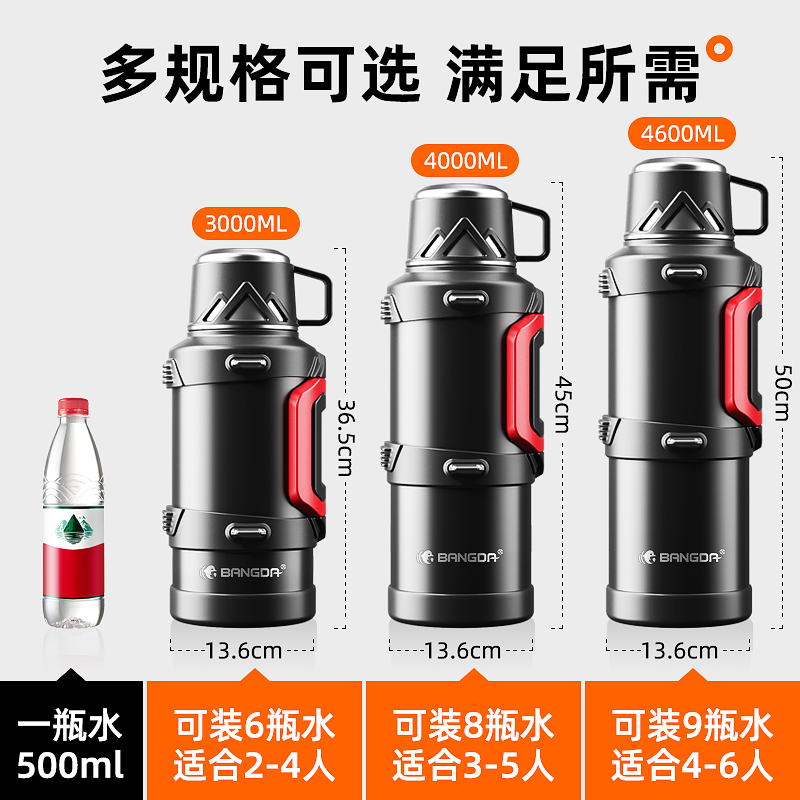 保温杯男大号大容量户外316不锈钢暖壶热水瓶便携车载旅行水壶5升-图1