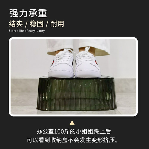 轻奢桌面化妆品收纳盒亚克力梳妆台面膜护肤品杂物茶几零食收纳筐 - 图3