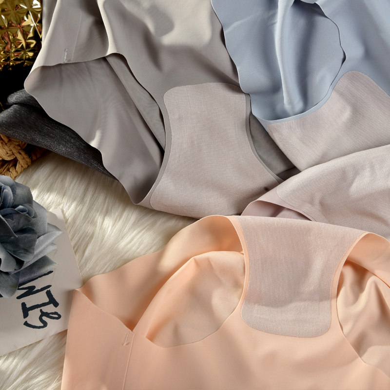 蜜桃臀~舒适冰丝内裤女性感一片式无痕中高腰包臀蚕丝底裆三角裤,淘宝优惠券,粉丝福利购,淘宝优惠卷