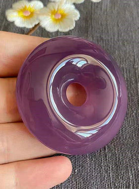 玉髓玛瑙平安扣简约吊坠项链证书