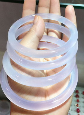 冰种绿玉髓巴西秀气风圆条手镯