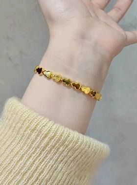 葫芦鱼鳞手链黄金色碎冰