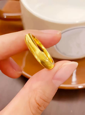 猫眼沙金戒指女仿真黄金