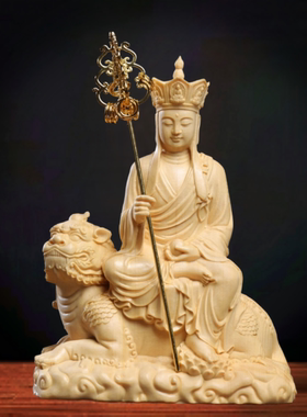 实木雕谛听地藏王菩萨供奉摆件家居办公客厅玄关饰品招财