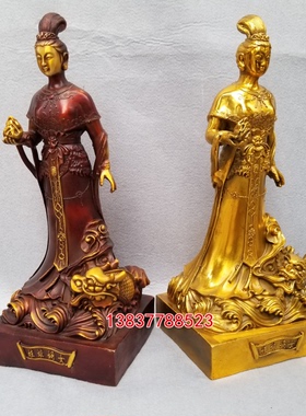 黄铜女娲铜像女娲补天女娲造人铜器铜雕风水佛具工艺品摆件定做