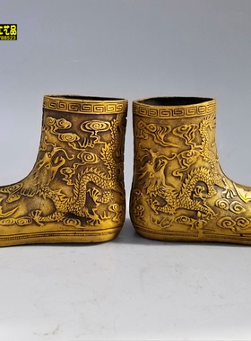 仿古风黄铜龙凤呈祥香炉工艺品