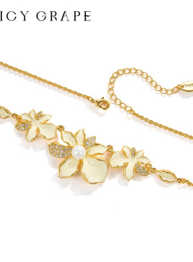 JuicyGrape法式气质花朵项链