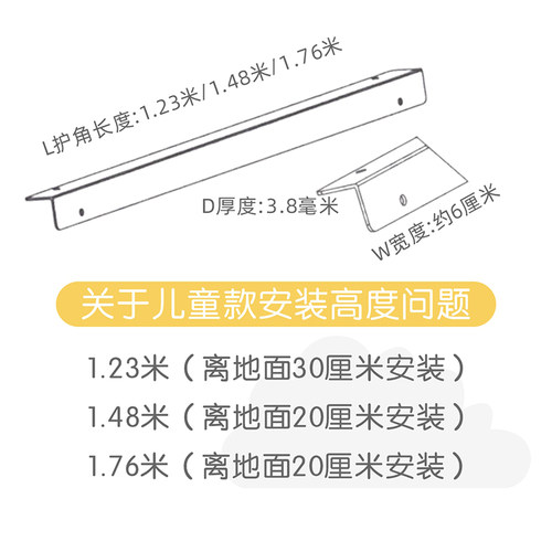儿童测量身高墙贴护墙角护角条阳角线保护条免打孔宝宝房防撞卡通 - 图1