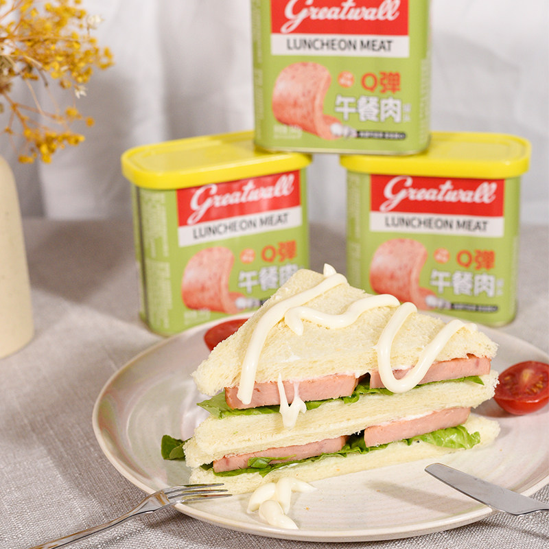 长城Q弹午餐肉罐头340g 火腿罐头小白猪午餐肉罐头速食方便面火锅,淘宝优惠券,粉丝福利购,淘宝优惠卷