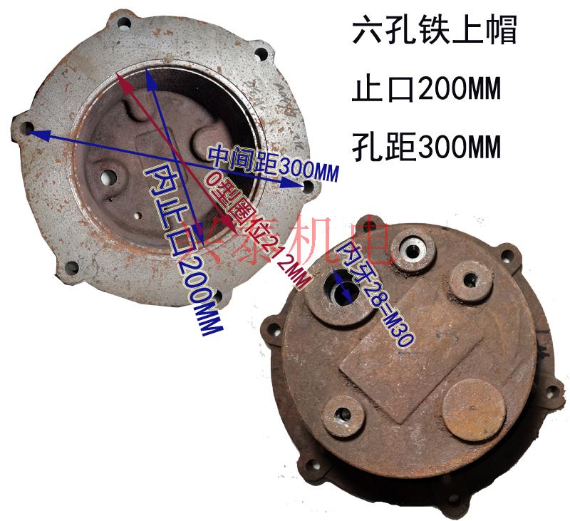 污水泵配件上盖1.5-22KW上盖六孔出线泵盖6眼出线铁上帽电源线盖 - 图1