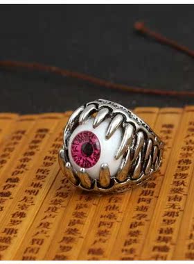 欧美风合金眼睛蓝色戒子