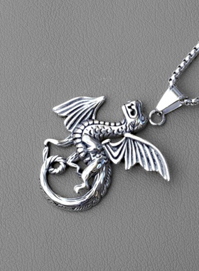 圣剑暗黑龙斗士飞龙吊坠项链朋克潮饰品男士个性项坠挂件