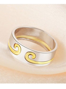 紧箍咒组合钛钢可刻字情侣戒指