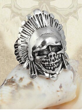 非主流印第安酋长朋克风钛钢戒指