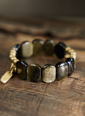 曲尾花原创个性金曜石混搭