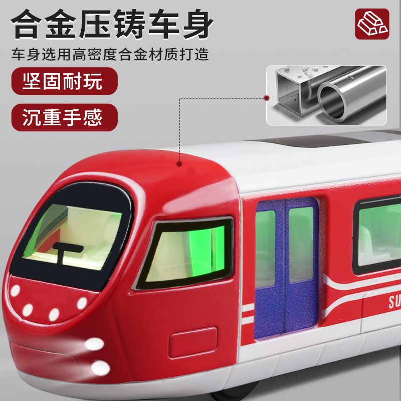 合金遥控地铁玩具火车模型磁吸可连接轨道列车玩具车动车仿真男孩 - 图2