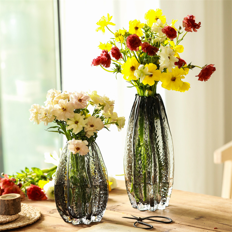 轻奢高档杨桃民宿装饰客厅摆件玻璃花瓶样板房酒店玫瑰花水培透明 - 图2