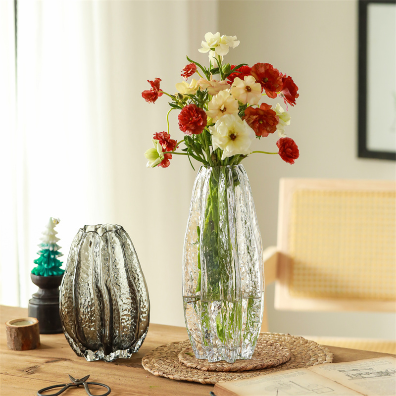 轻奢高档杨桃民宿装饰客厅摆件玻璃花瓶样板房酒店玫瑰花水培透明 - 图0